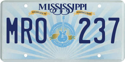 MS license plate MRO237