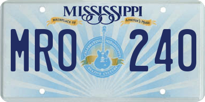 MS license plate MRO240
