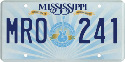 MS license plate MRO241