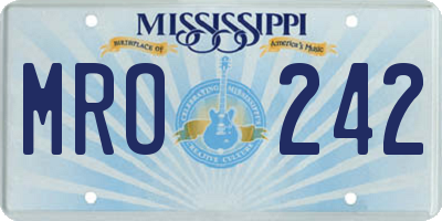 MS license plate MRO242