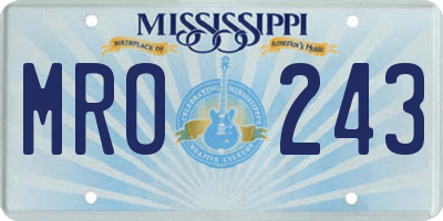 MS license plate MRO243