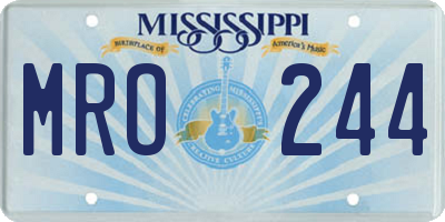MS license plate MRO244