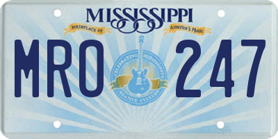 MS license plate MRO247