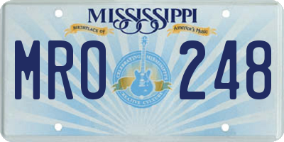 MS license plate MRO248