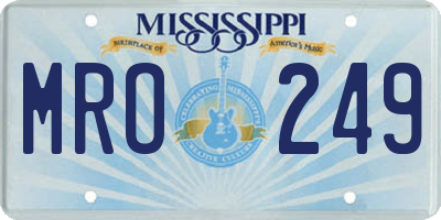 MS license plate MRO249