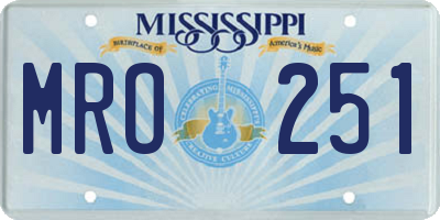 MS license plate MRO251