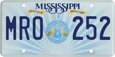MS license plate MRO252