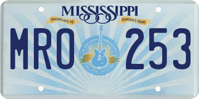 MS license plate MRO253