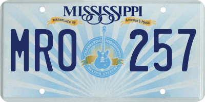 MS license plate MRO257