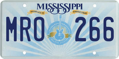 MS license plate MRO266
