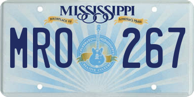 MS license plate MRO267
