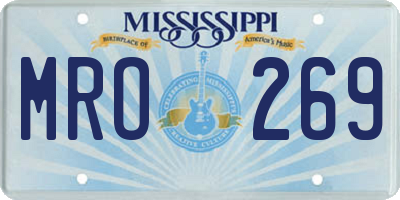 MS license plate MRO269