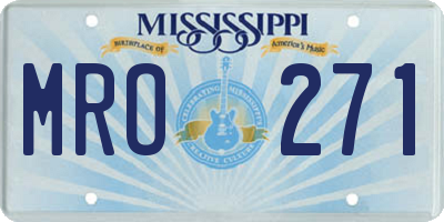 MS license plate MRO271
