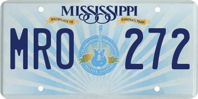 MS license plate MRO272
