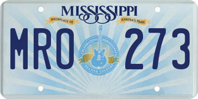 MS license plate MRO273