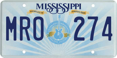 MS license plate MRO274