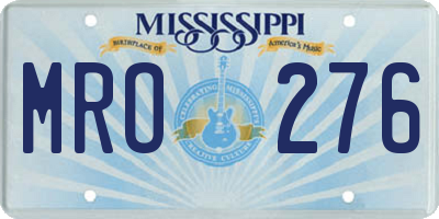 MS license plate MRO276