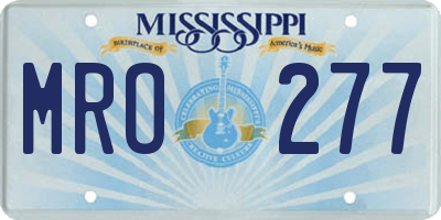 MS license plate MRO277