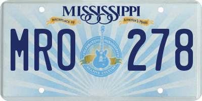 MS license plate MRO278