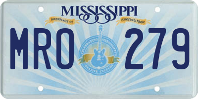 MS license plate MRO279