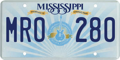 MS license plate MRO280