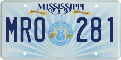 MS license plate MRO281