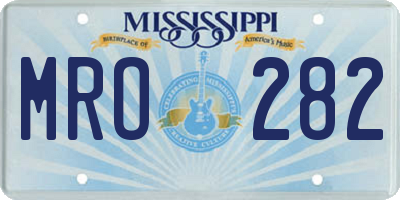 MS license plate MRO282