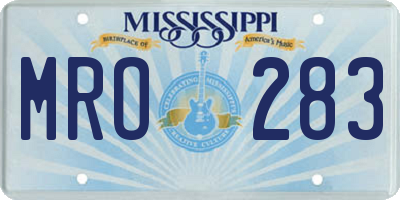 MS license plate MRO283