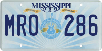 MS license plate MRO286