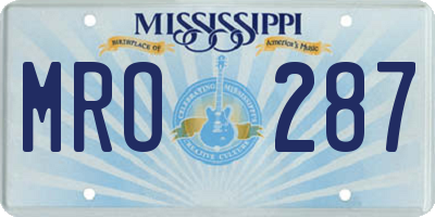 MS license plate MRO287