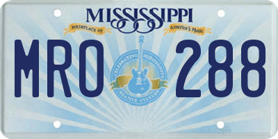 MS license plate MRO288