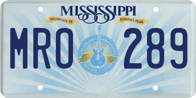 MS license plate MRO289