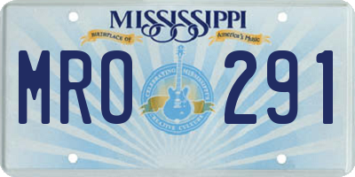 MS license plate MRO291