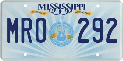 MS license plate MRO292