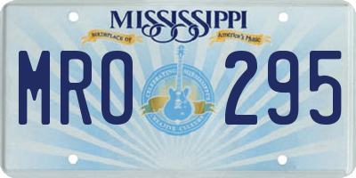 MS license plate MRO295