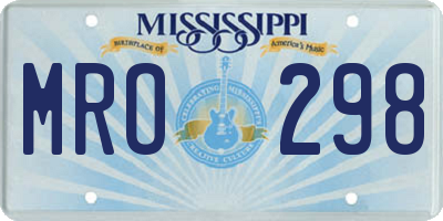 MS license plate MRO298