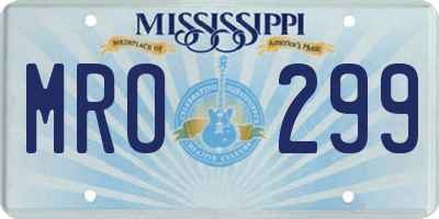 MS license plate MRO299