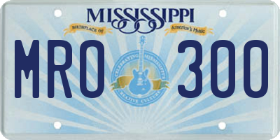 MS license plate MRO300