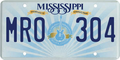 MS license plate MRO304