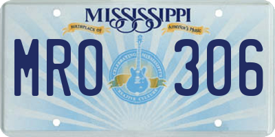 MS license plate MRO306