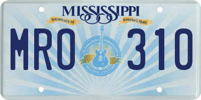 MS license plate MRO310