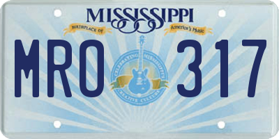 MS license plate MRO317