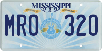 MS license plate MRO320