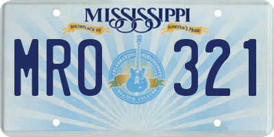 MS license plate MRO321