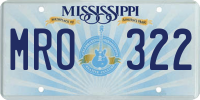 MS license plate MRO322