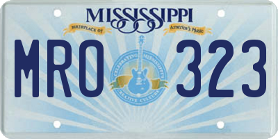 MS license plate MRO323