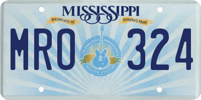 MS license plate MRO324