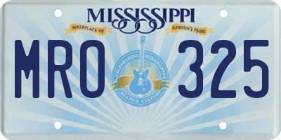 MS license plate MRO325