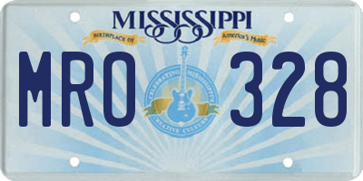 MS license plate MRO328