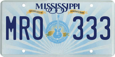 MS license plate MRO333